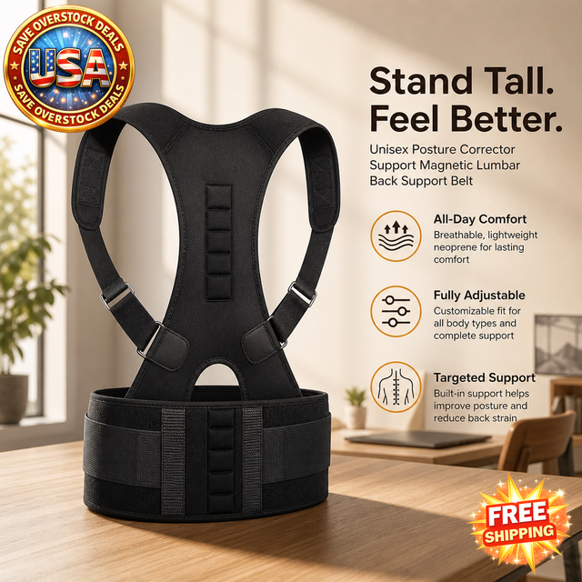 Unisex Adjustable Lumbar Back Posture Corrector Support Belt