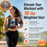 16 lbs Adjustable Weighted Vest for Strength Training and Fitness