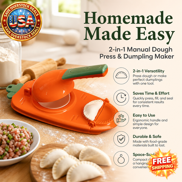 2-in-1 Manual Dough Press and Dumpling Maker for Pastries