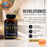 Biotin Collagen Hyaluronic Acid Keratin Capsules for Hair Skin Nails