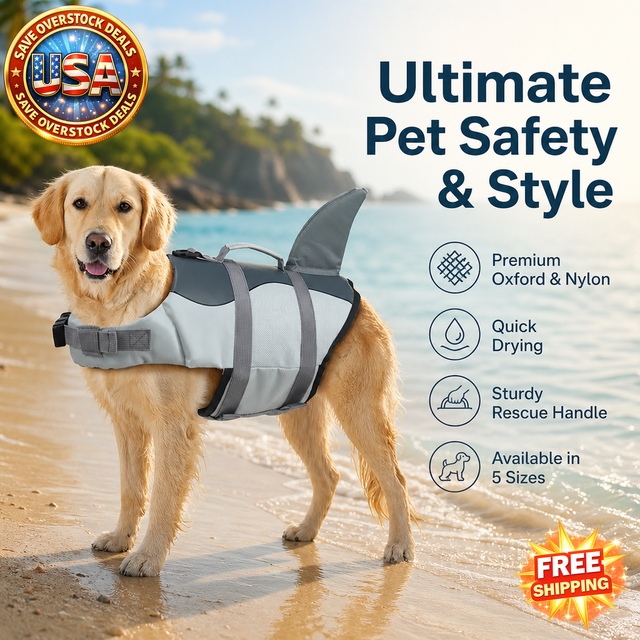 Dog Life Jacket for Small to Large Dogs with Rescue Handle