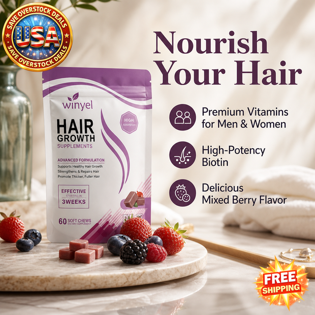 WINYEL Hair Growth Soft Chewables with Biotin, 60 Count
