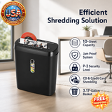 Woolsche Home Office Paper Shredder - 10-Sheet Strip Cut
