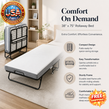 Folding Rollaway Bed with 5 in Mattress, Twin Size