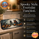 Krampus Halloween Dish Drying Mat, Absorbent Kitchen Pad, 14x21"