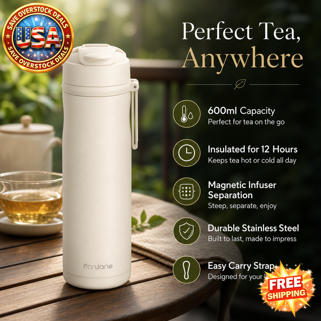 Magnetic Tea Infuser Thermos with Stainless Steel, 600ml