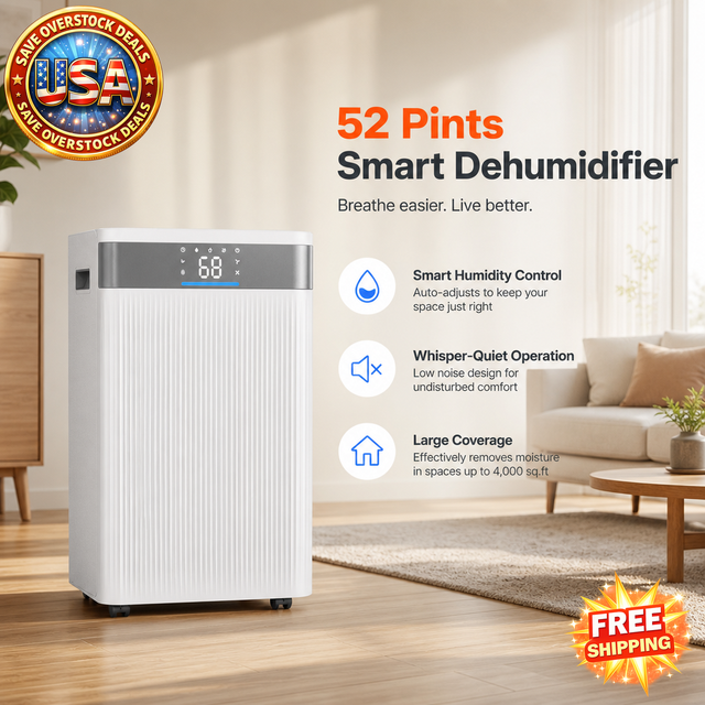 52 Pints Dehumidifier for Home & Basement with Smart Control
