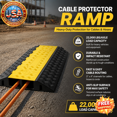 Heavy Duty Cable Protector Ramp with 22,000 lbs Capacity