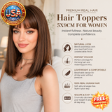 Hair Toppers for Women 5X9cm with Bangs, Brazilian Hair
