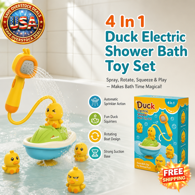 4 In 1 Duck Electric Shower Bath Toy Set for Toddlers