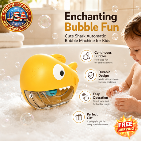 Cute Shark Automatic Bubble Machine Toy for Kids