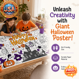 Giant Halloween Coloring Tablecloth for Kids Activities
