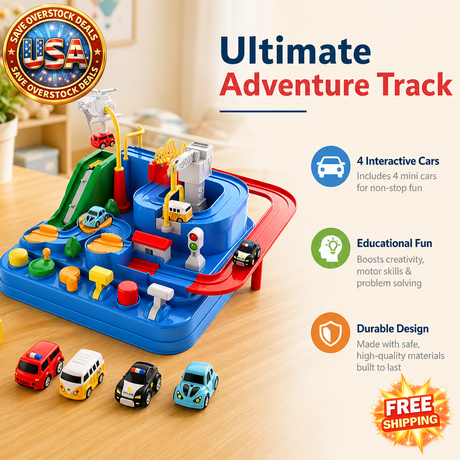 Kids Race Track Toy Set with Mini Cars for Ages 3-7