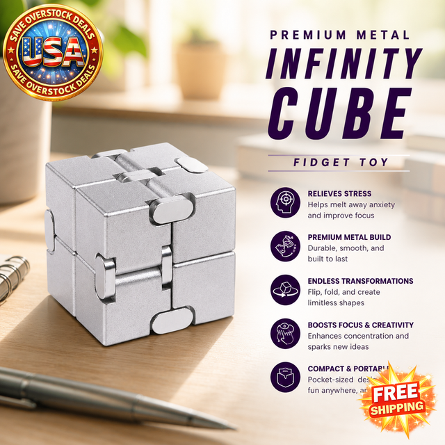 Premium Metal Infinity Cube Fidget Toy for Stress Relief