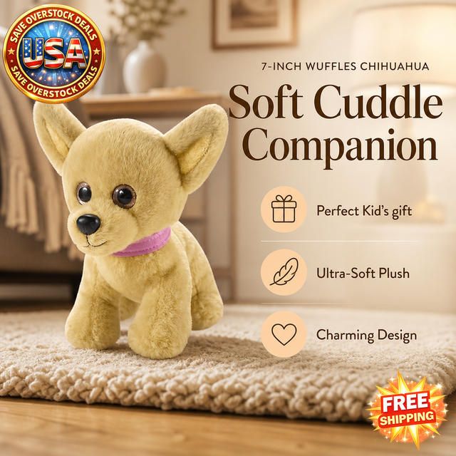 Wuffles Chihuahua Plush Toy - 7" Soft Stuffed Animal