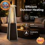 10000 BTU Portable Steel Tabletop Patio Heater with Glass Tube
