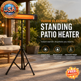 1500W Electric Standing Patio Heater with Tripod and Timer