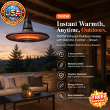1500W Infrared Outdoor Heater with Remote Control, Brown