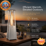 9500 BTU Portable Tabletop Pyramid Patio Heater with Glass Tube
