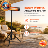1500W Electric Infrared Space Heater with Remote Control