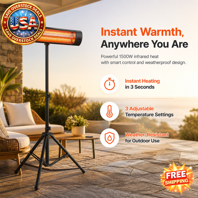 1500W Electric Infrared Space Heater with Remote Control
