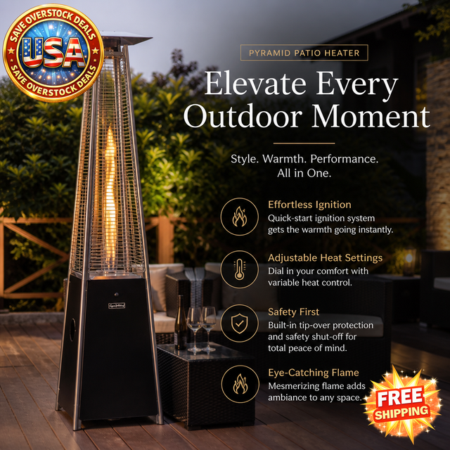 Pyramid Patio Heater with Adjustable Heat Settings