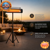 Standing Electric Patio Heater 1500W with Tripod Stand
