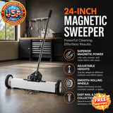 24-Inch Magnetic Sweeper with Wheels and Telescoping Tool