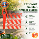 30pcs Plastic Grass Trimming Blades for Lawn Mowers