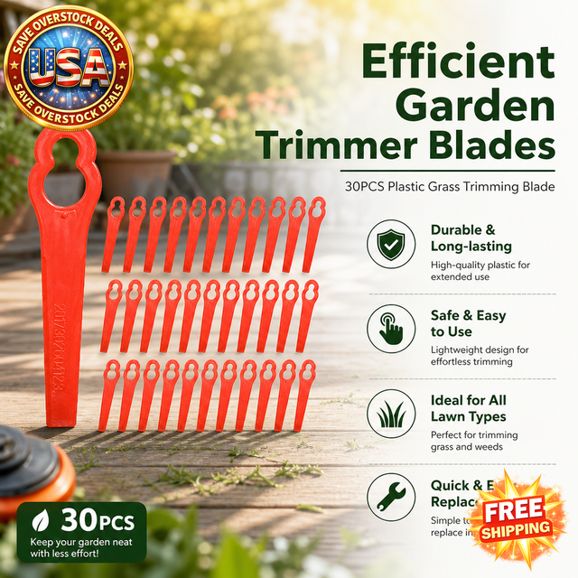 30pcs Plastic Grass Trimming Blades for Lawn Mowers