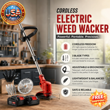 Cordless Electric Weed Wacker with 3 Blades and 2 Batteries
