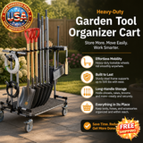 Heavy-Duty Garden Tool Organizer Cart with 5-Inch Wheels