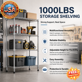 Heavy Duty 4-Tier Steel Storage Shelving Unit, 1000 lbs Capacity