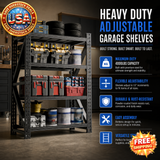 Heavy Duty Metal Adjustable Garage Shelves, 4000LBS Capacity