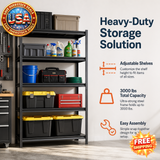 Heavy Duty 5-Tier Storage Shelves, 3000 lbs Capacity, Metal