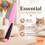 Anti-Slip Cat Flea Trim Comb with Black Handle