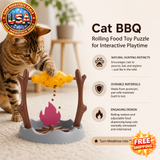 Cat BBQ Rolling Leaky Food Toy - Rotating Flame Puzzle Toy