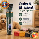 Cordless Dog Hair Clippers Set - Low Noise Grooming Tools