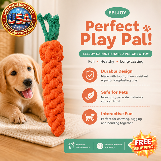 EELJOY Carrot-Shaped Pet Chew Toy for Interactive Play