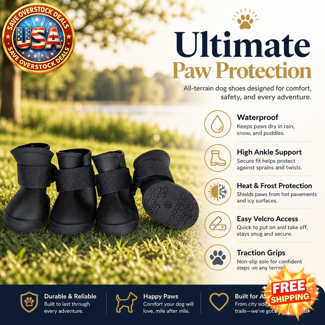 All-Terrain Rubberized Dog Shoes with High Ankle Support