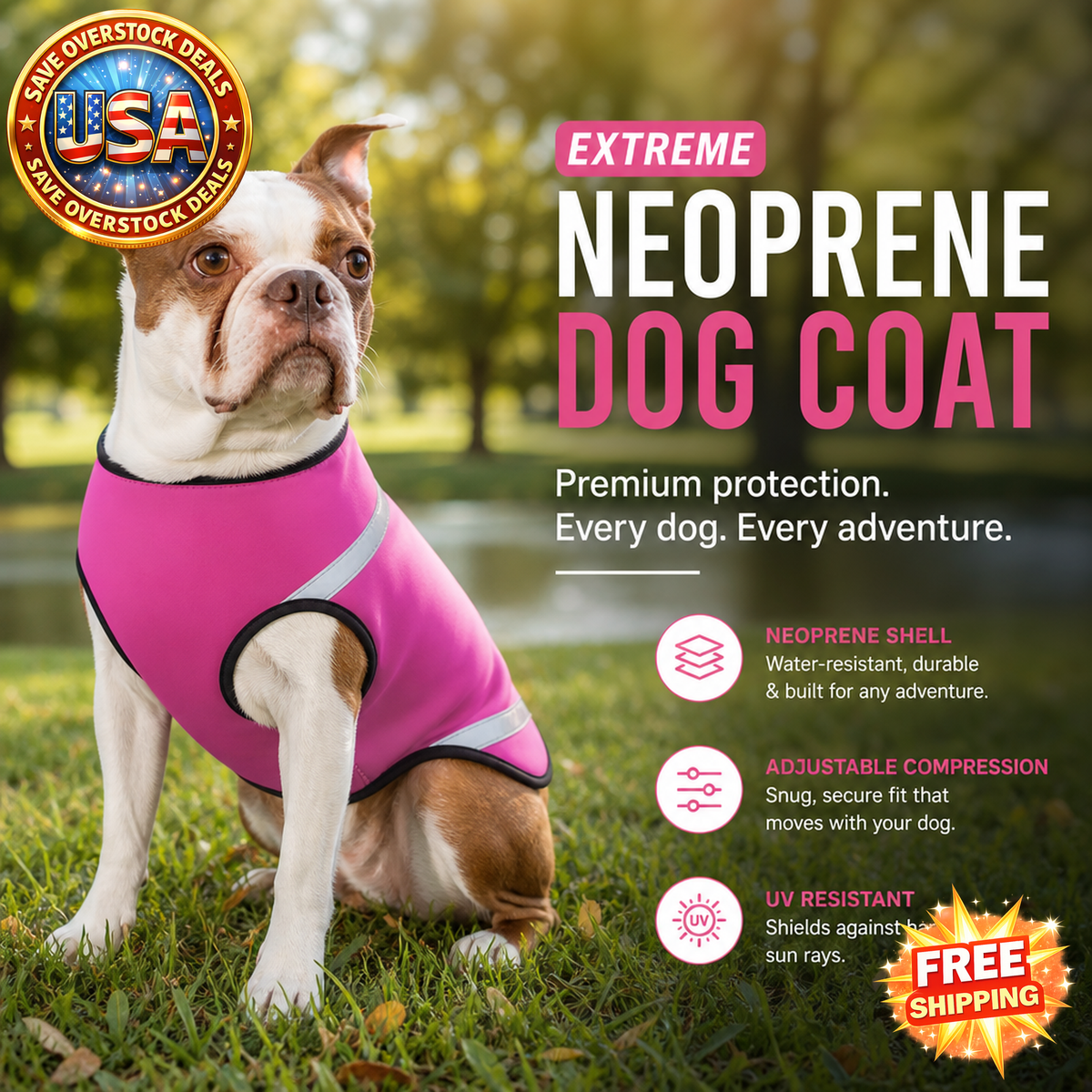Extreme Neoprene Multi-Purpose Dog Coat for All Seasons