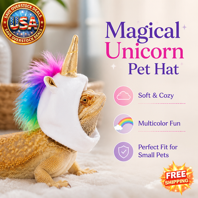 Lizard Chameleon Unicorn Plush Hat for Pets