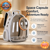 Waterproof Pet Carrier Backpack for Cats, Space Capsule Design
