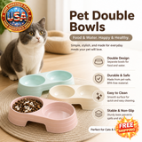 Pet Double Bowls for Cats and Dogs - Food and Water Bowls