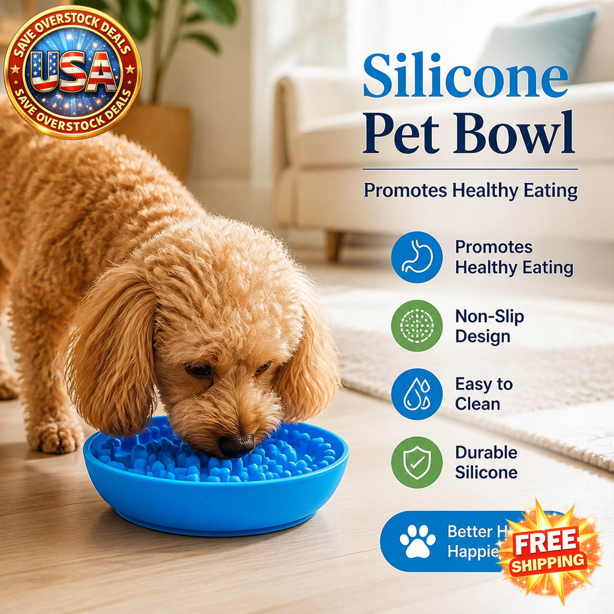 Silicone Slow Feed Pet Bowl - Anti-Choking Dog Supplies