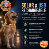 Waterproof LED Light Up Pet Collar - Solar & USB Rechargeable