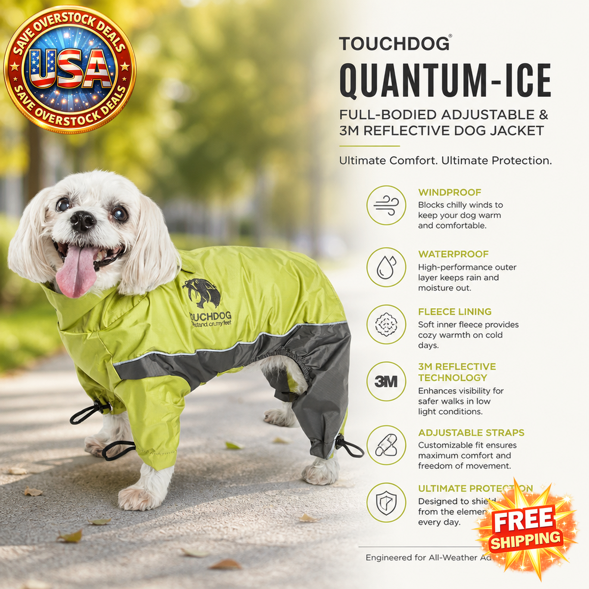 Touchdog Quantum-Ice Reflective Dog Jacket with Blackshark Technology