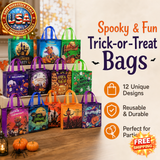 12Pcs Halloween Trick or Treat Tote Bags for Kids