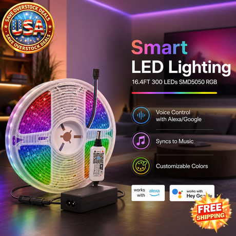 WiFi Smart LED Light Strip 16.4FT with 300 RGB LEDs