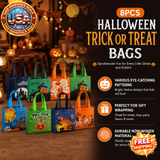 8PCS Halloween Trick or Treat Non-Woven Gift Tote Bags